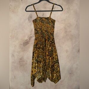 Gardenbelle Shop 70’s Fairy Handkerchief Silk Dress